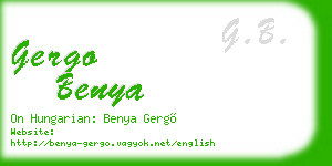 gergo benya business card