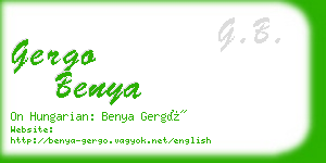 gergo benya business card